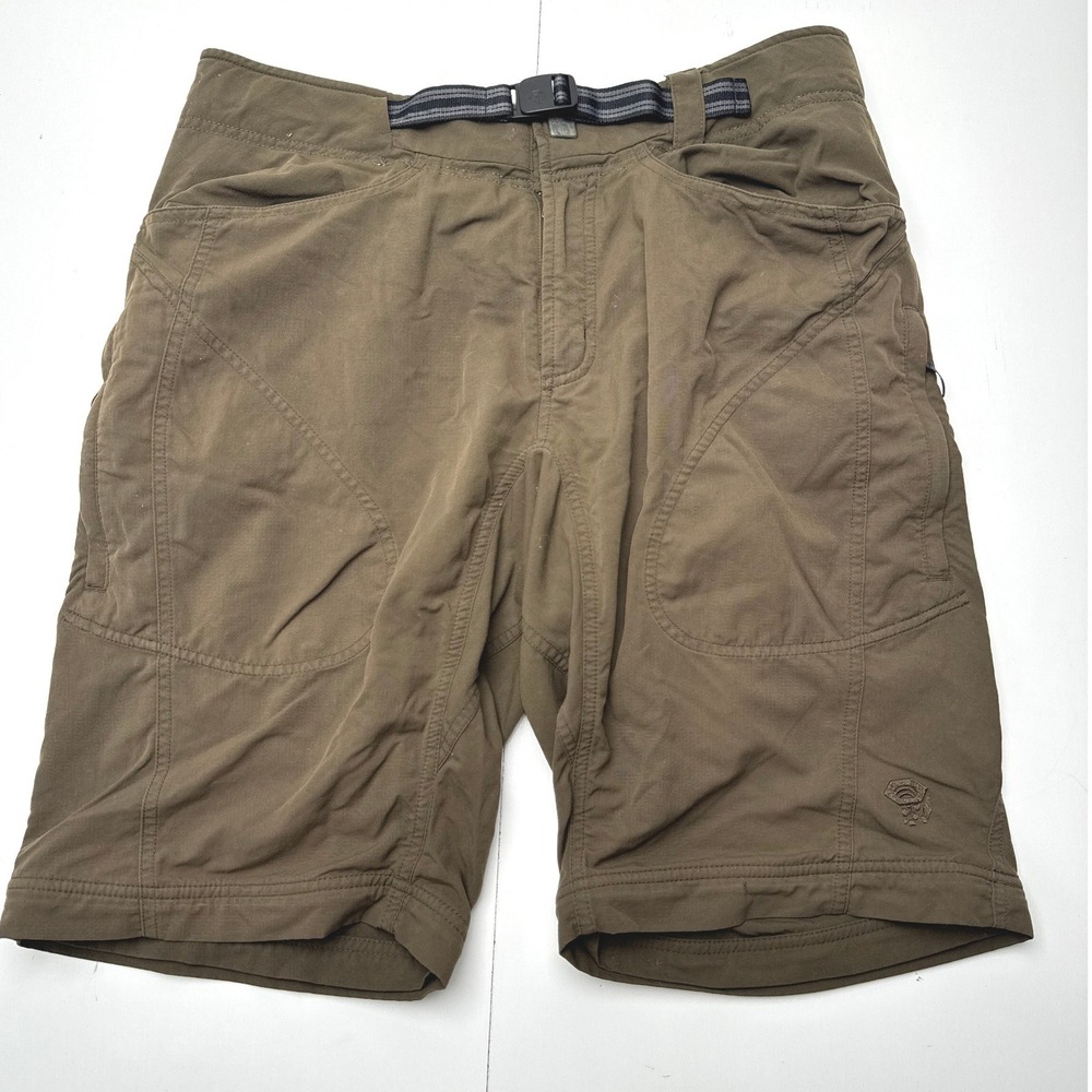 Mountain Hardwear Mens Hiking Shorts Brown Integrated Belt Outdoor Trekking M